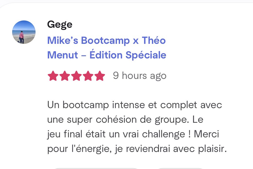 Avis participant Mike's Bootcamp 3